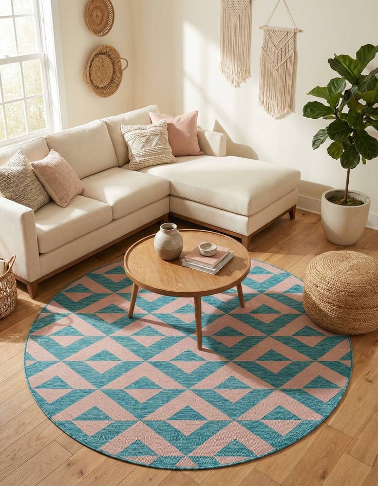 Detail image of 7' x 7'  Washable Jill Zarin Napa Indoor / Outdoor Round Rug