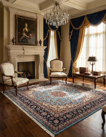 6' 6 x 6' 8 Ghom Wool Square Rug