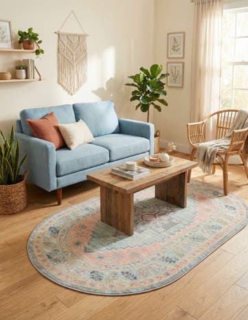 Pink Whitney Oval Rug