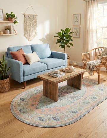 Pink Whitney Oval Rug