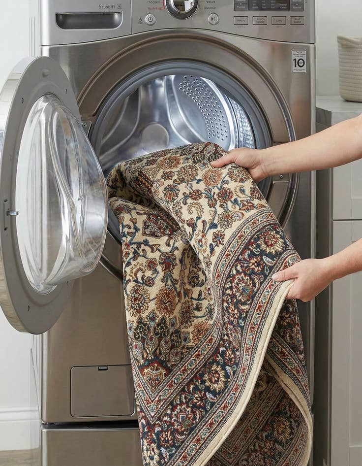 Detail image of 5' 3 x 8'  Washable Traditional Indoor / Outdoor Rug