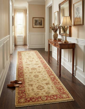 2' 9 x 10' Hand Knotted Peshawar Ziegler Runner Rug