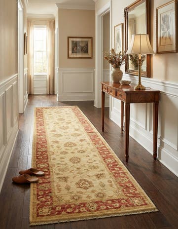 2' 9 x 10' Hand Knotted Peshawar Ziegler Runner Rug