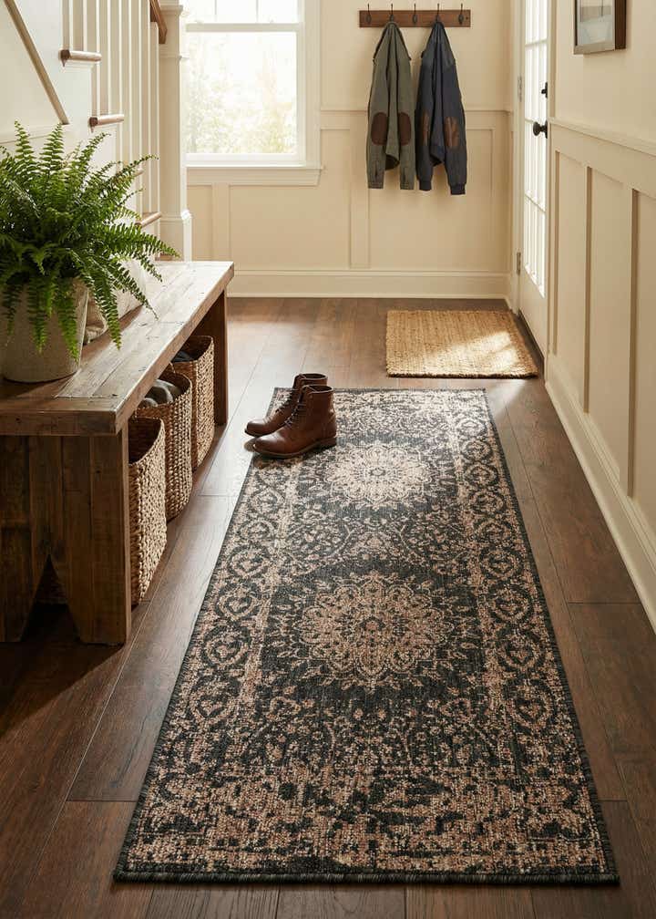 2' x 5' 3 Easy-Clean Traditional Indoor / Outdoor Runner Rug