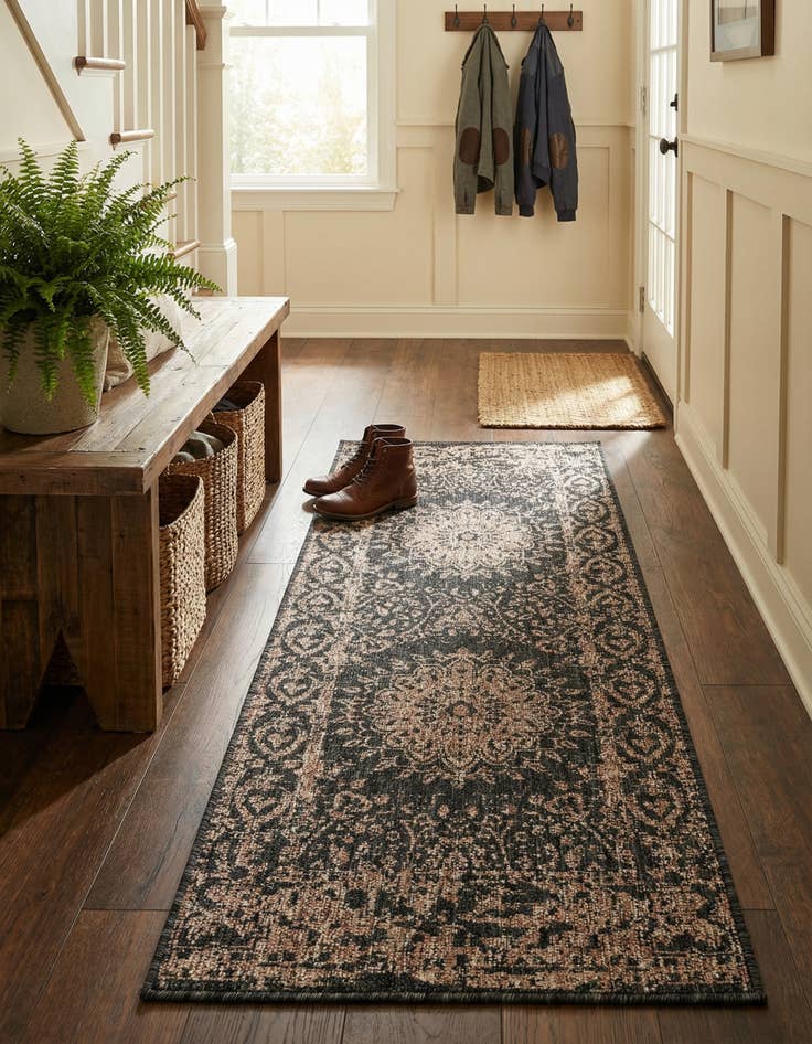 Detail image of  2' x 5' 3  Washable Traditional Indoor / Outdoor Runner Rug