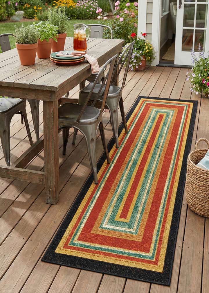 2' x 8' Easy-Clean Modern Indoor / Outdoor Runner Rug