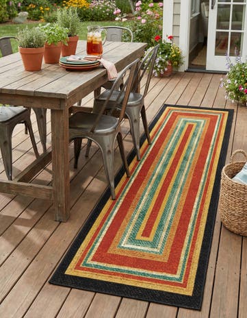 2' x 8' Easy-Clean Modern Indoor / Outdoor Runner Rug