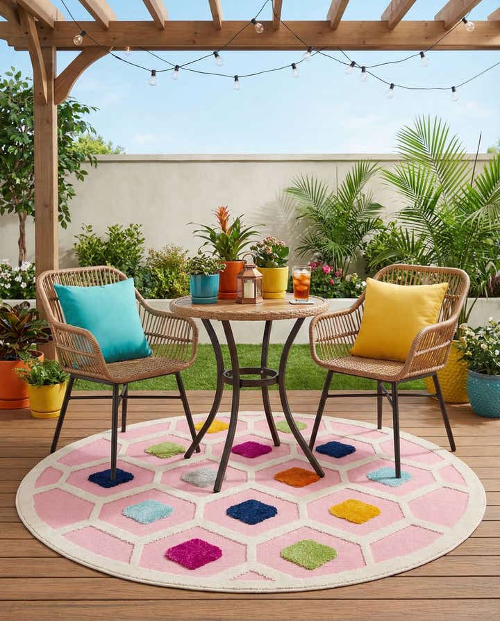 5' 3 x 5' 3 Easy-Clean Aruba Indoor / Outdoor Round Rug