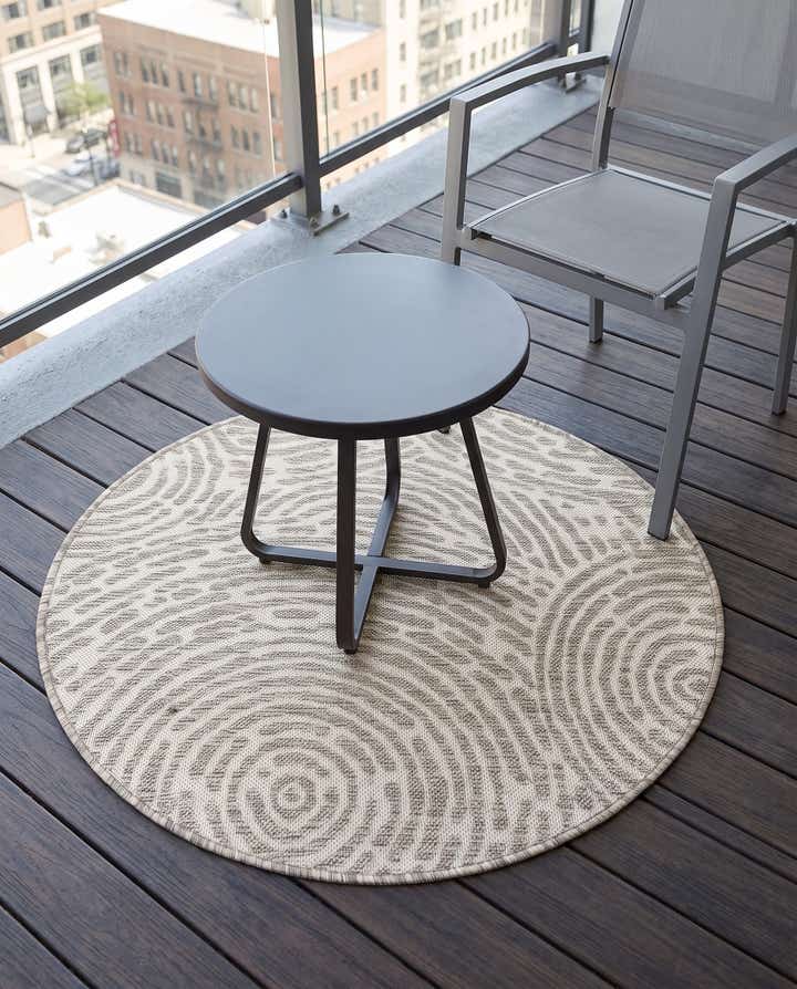 3' x 3' Easy-Clean Modern Indoor / Outdoor Round Rug