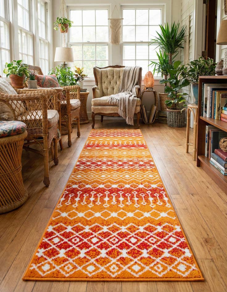 Detail image of 2' x 8' Moroccan Trellis Runner Rug