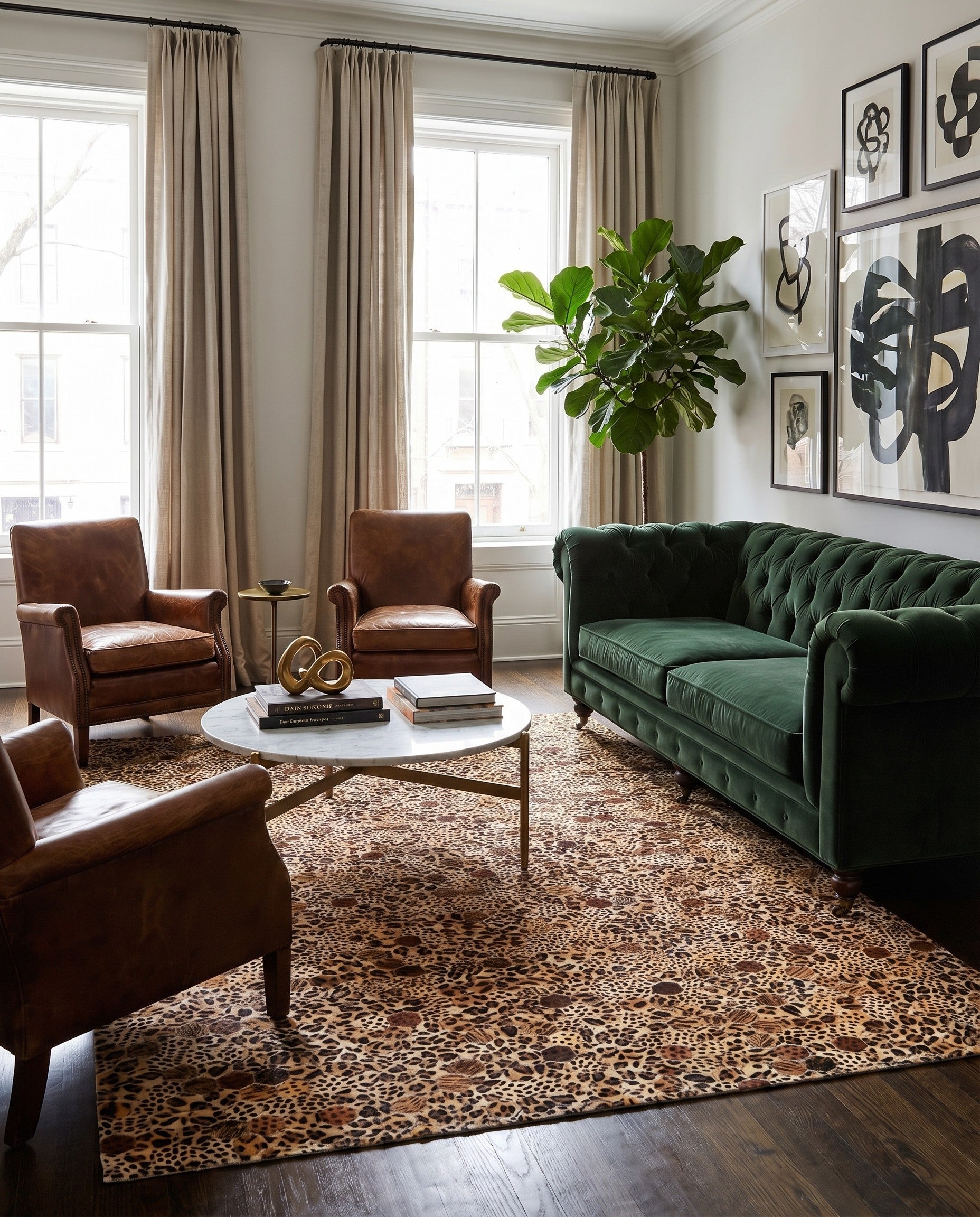 5' x 7' 10 Cowhide Stocks Rug
