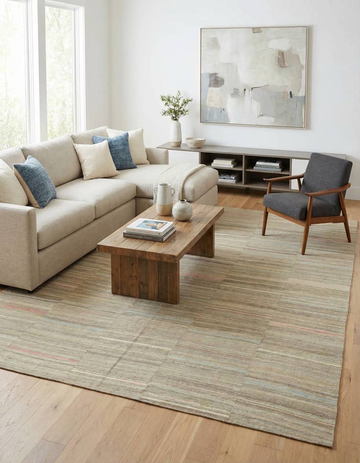 Detail image of 9' x 11' 5  Hand Woven Kilim Modern Wool Rug