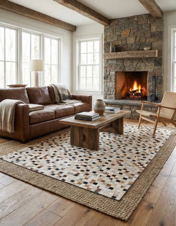 5' 2 x 8' Cowhide Stocks Rug