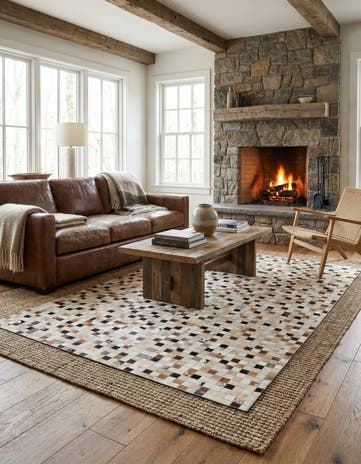 5' 2 x 8' Cowhide Stocks Rug