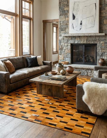 8' 1 x 10' Cowhide - Patchwork Rug