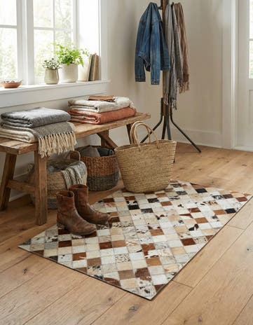 2' x 3' Cowhide Leather Rug