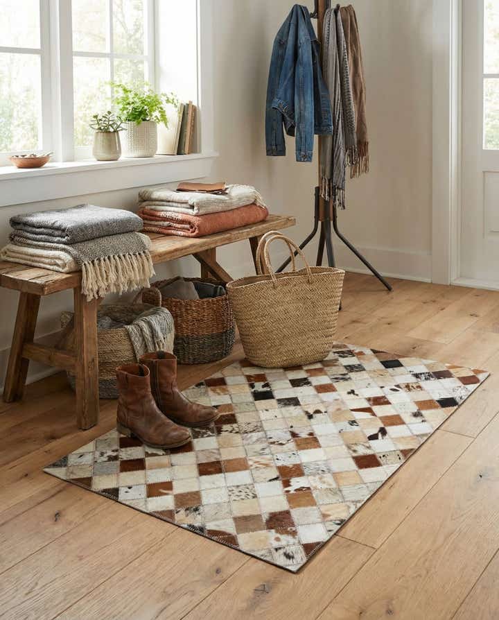 2' x 3' Cowhide Leather Rug