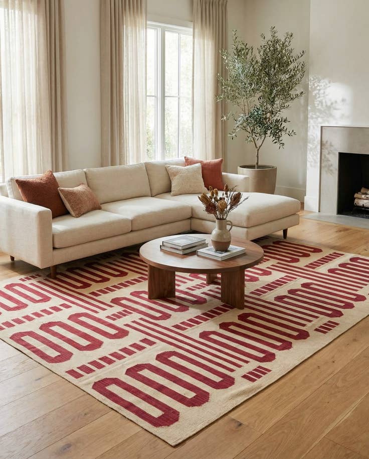 Detail image of 8' 3 x 9' 8 Hand Woven Kilim Modern Wool Rug