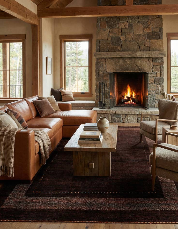 Detail image of 4' 10 x 7'  Hand Knotted Gabbeh Wool Rug