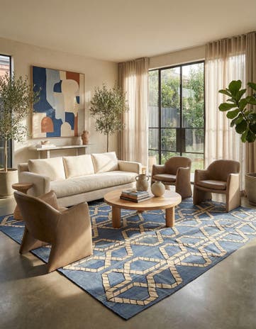 7' 1 x 9' 6 Hand Woven Kilim Modern Wool Rug