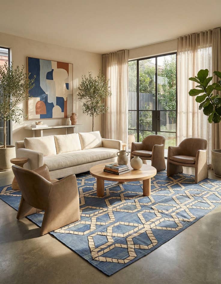 Detail image of 7' 1 x 9' 6  Hand Woven Kilim Modern Wool Rug