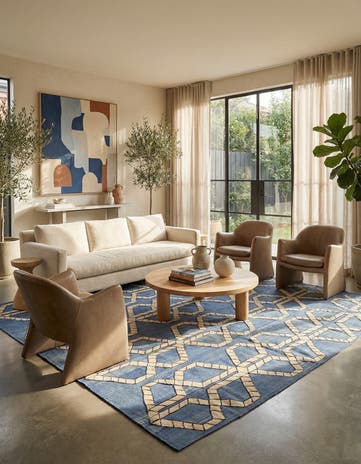 7' 1 x 9' 6 Hand Woven Kilim Modern Wool Rug