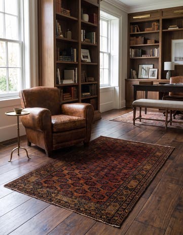 3' 9 x 6' Hand Knotted Afghan Akhche Oriental Wool Rug