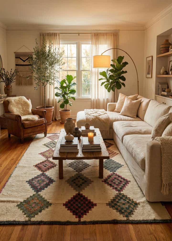 9' x 12' 8 Hand Knotted Moroccan Wool Rug