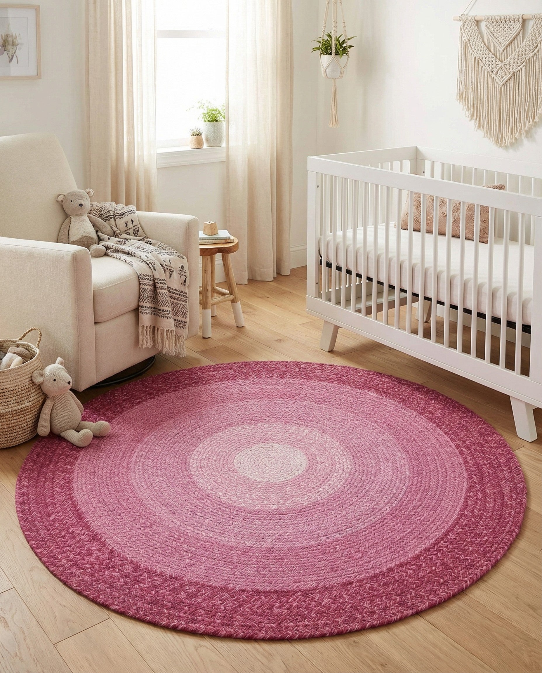  3' 1 x 3' 1  Hand Hand Braided Wool Round Rug