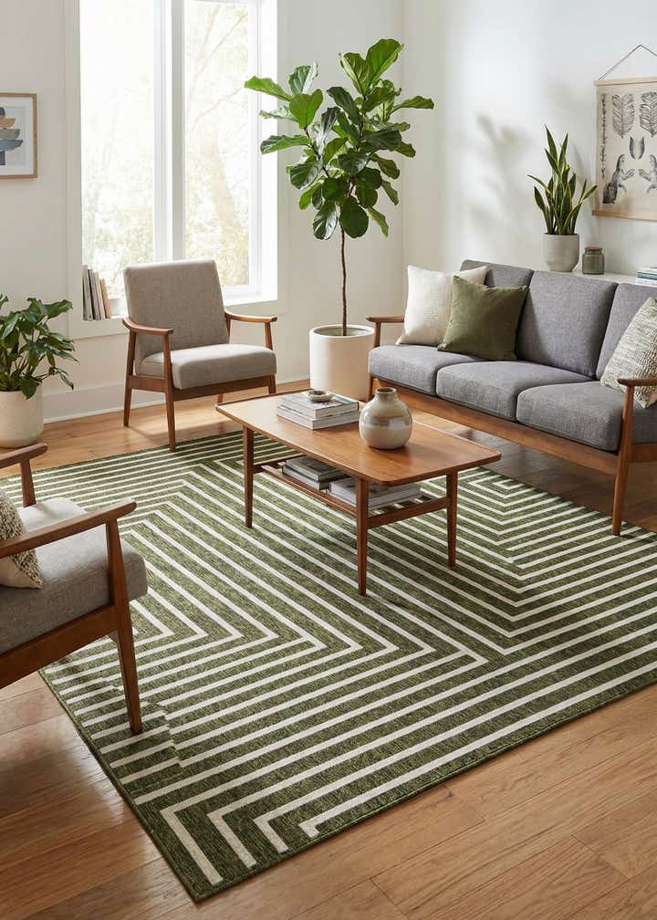 7' 10 x 7' 10 Easy-Clean Modern Indoor / Outdoor Square Rug