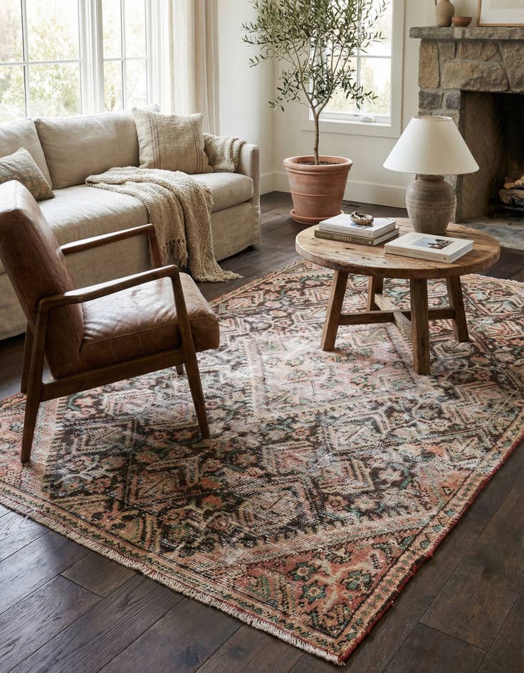 Detail image of  3' 3 x 5' 8  Hand Knotted Ultra Vintage Persian Wool Rug