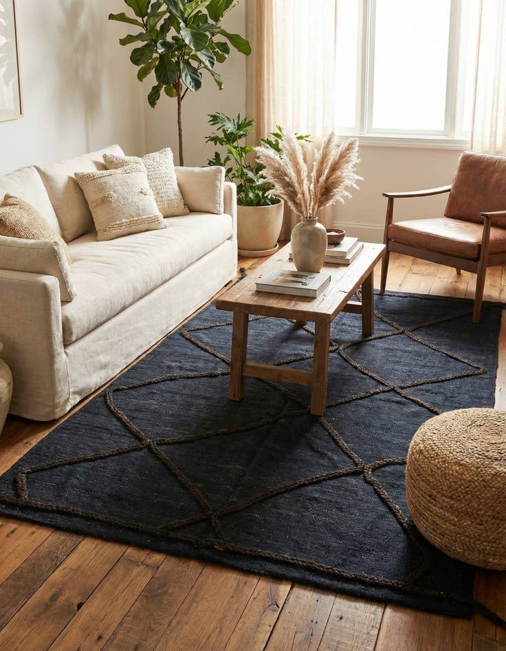 Detail image of 4' 3 x 5' 10  Hand Knotted Moroccan Wool Rug