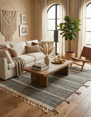6' 2 x 9' 7 Hand Knotted Moroccan Wool Rug