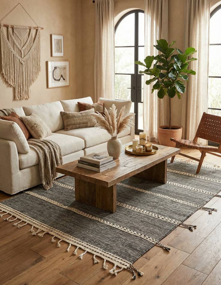 Detail image of 6' 2 x 9' 7  Hand Knotted Moroccan Wool Rug