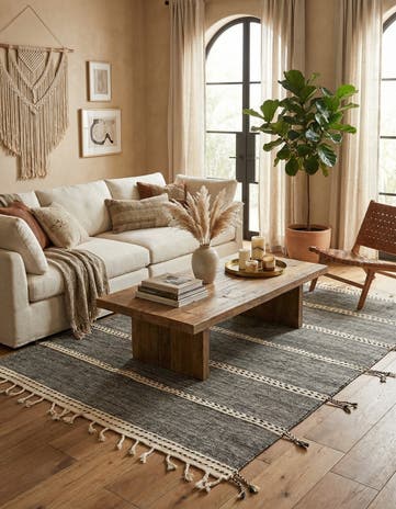 6' 2 x 9' 7 Hand Knotted Moroccan Wool Rug