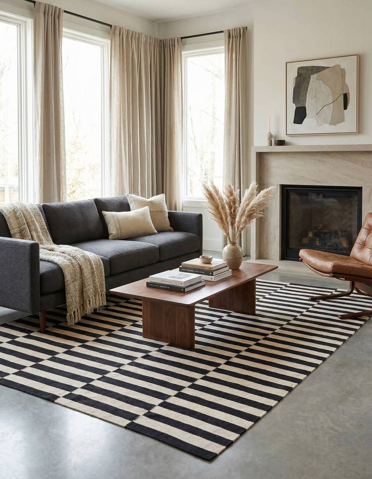 Detail image of 5' 9 x 7' 8  Hand Woven Kilim Modern Wool Rug