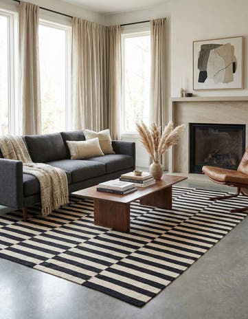 5' 9 x 7' 8 Hand Woven Kilim Modern Wool Rug
