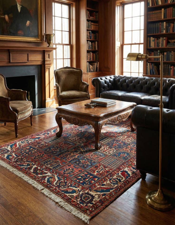 Detail image of  6' 9 x 10' 1 Bachtiar Wool Rug