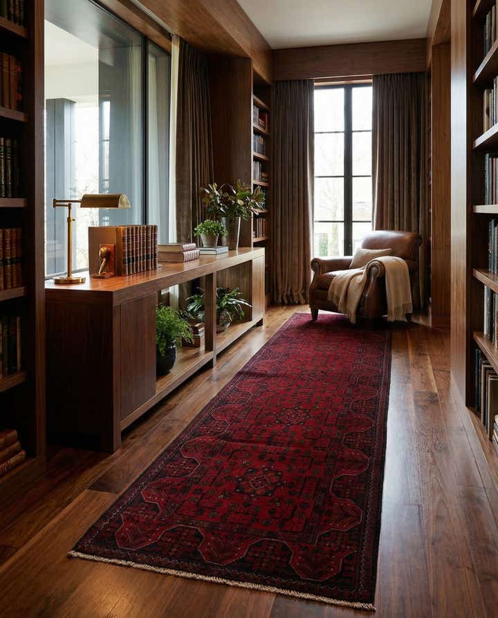 2' 9 x 9' 8 Hand Knotted Khal Mohammadi Wool Runner Rug