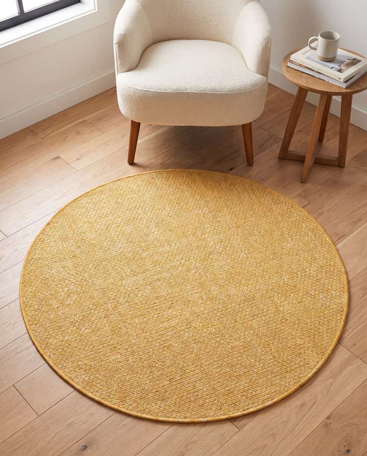 4' x 4' Easy-Clean Solid Indoor / Outdoor Round Rug