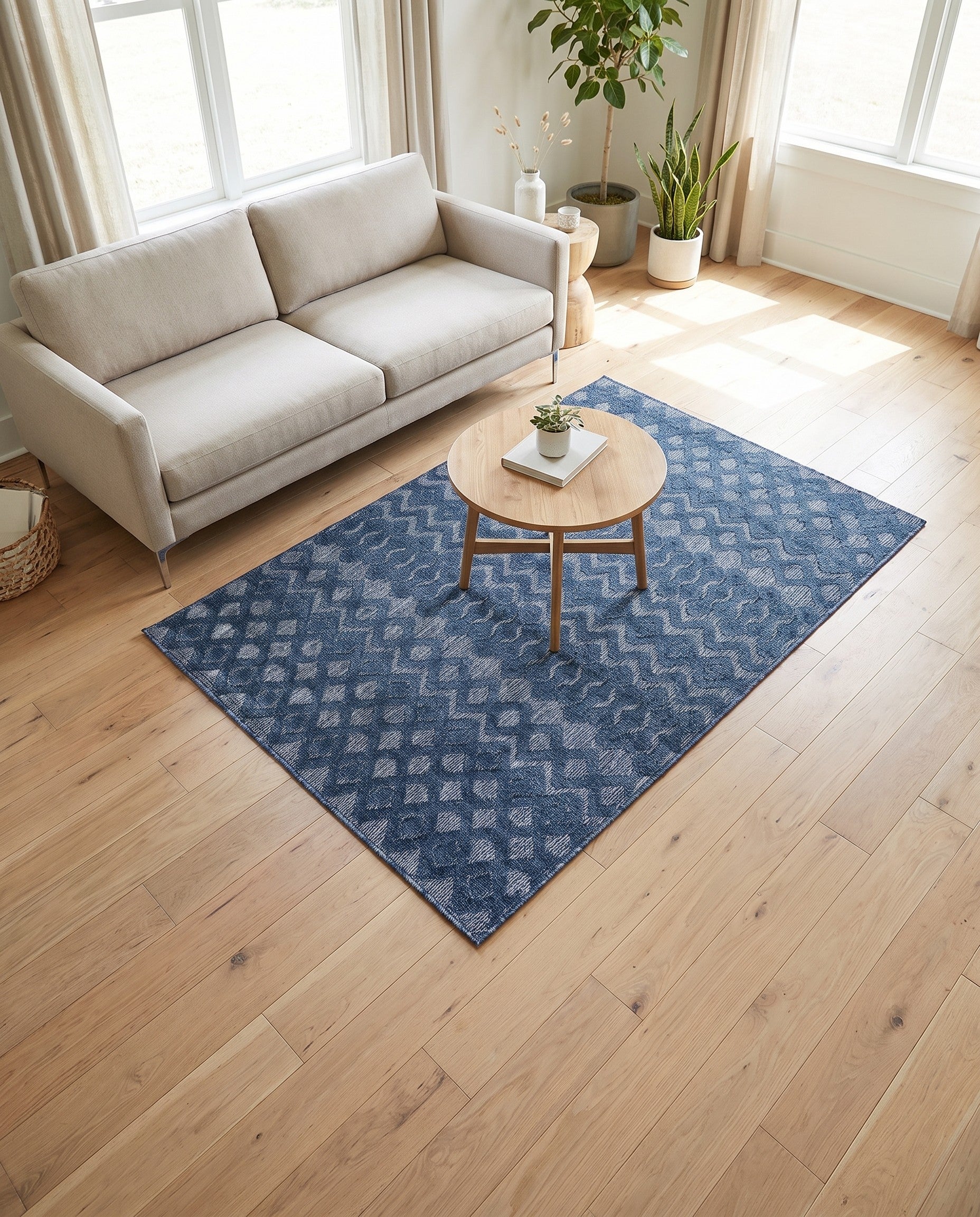 4' x 6' Easy-Clean Trellis Textured Indoor / Outdoor Rug