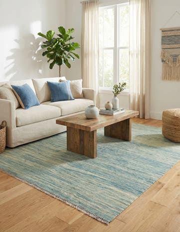 4' 2 x 6' 4 Hand Woven Kilim Modern Wool Rug