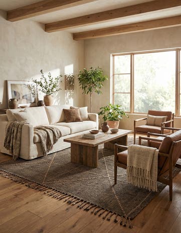 5' 9 x 9' Hand Knotted Moroccan Wool Rug