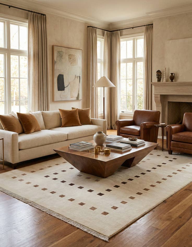 Detail image of 6' 7 x 10'  Hand Knotted Darya Wool Rug