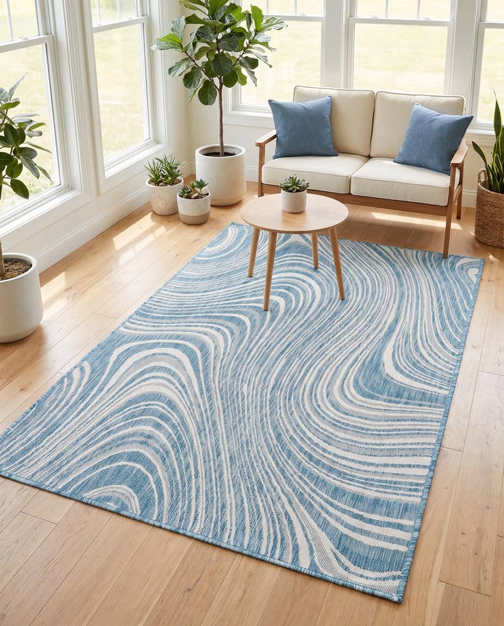 Detail image of 4' x 6' Easy-Clean Modern Indoor / Outdoor Rug