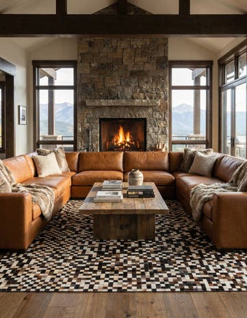 8' x 10' Cowhide Leather Rug