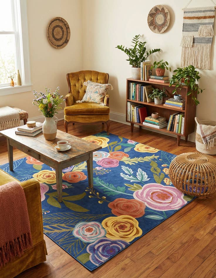 Detail image of 7' 10 x 7' 10 Blossom Square Rug