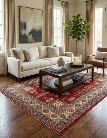 6' 8 x 9' 9 Hand Knotted Kazak Rug