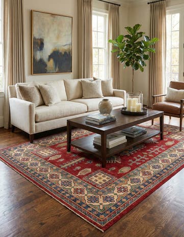 6' 8 x 9' 9 Hand Knotted Kazak Rug