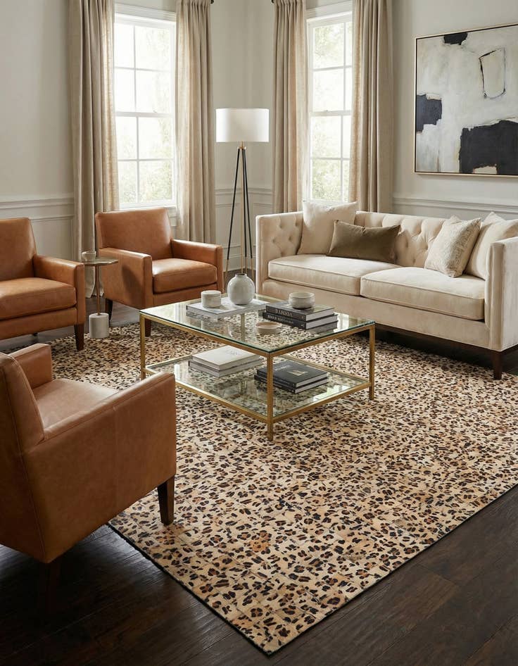 Detail image of 5' 3 x 7' 10 Cowhide Rug